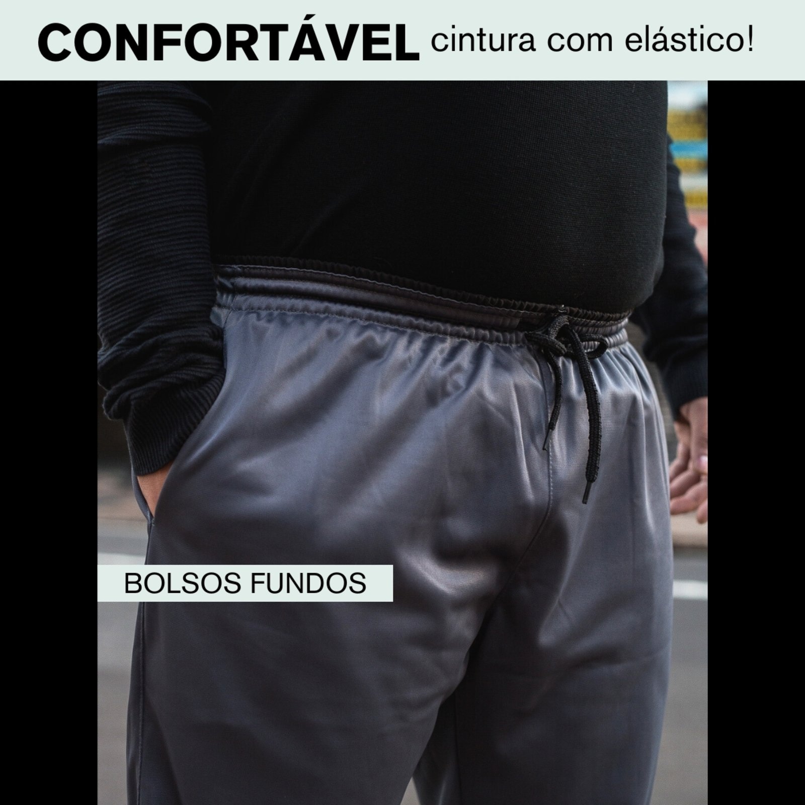 Imagem principal KIT 2 Calça Plus Size Ks Tecido Helanca Esporte Confortavél Academia Bolso KS cinza/grafite/preto