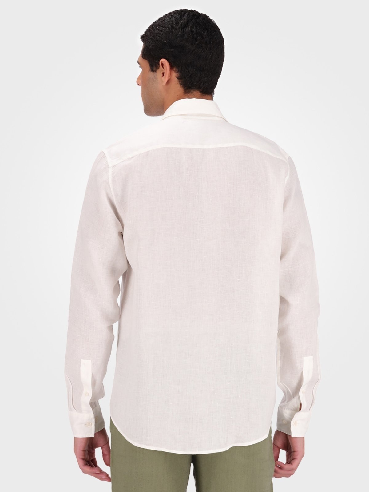 Imagem principal Camisa de Manga Longa Masculina em Linho Calvin Klein CKS Premium Label branco