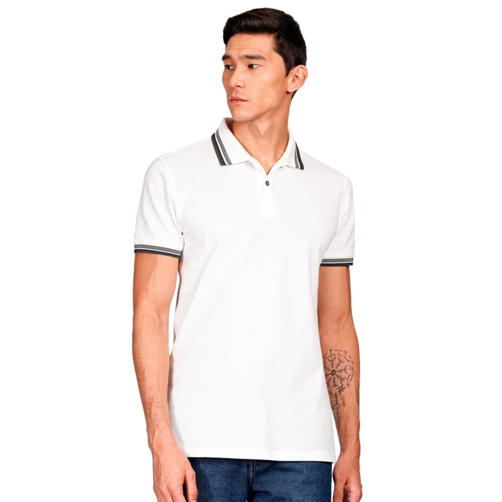 Imagem principal Camisa Polo Aramis Piquet 6 Frisos Ve25 Off White Masculino Aramis amarelo white