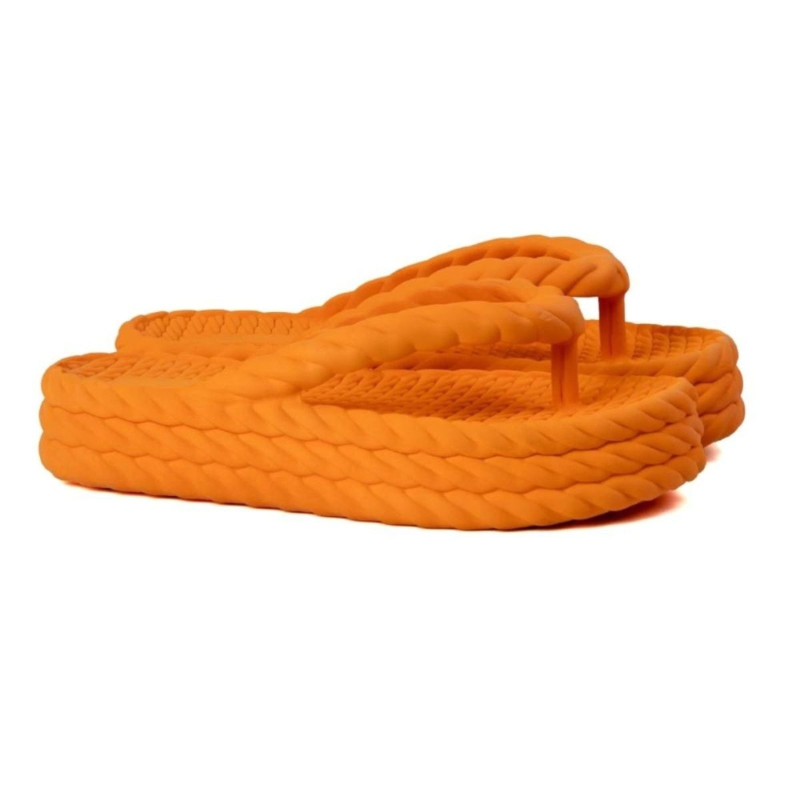 Imagem principal Chinelo Papete Feminino Veritimo Tamanco De Dedo Plataforma Trança Corda Tendência Veritimo laranja