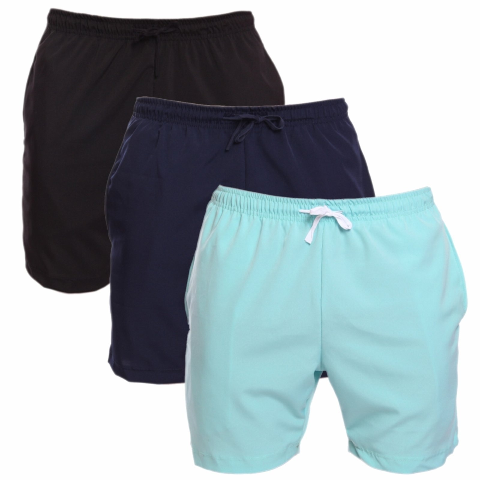 Imagem principal Kit 3 Shorts Tactel Masculino Adulto Estilo Mauricinho Praia Piscina Preto/Verde ADRIBEN preto verde