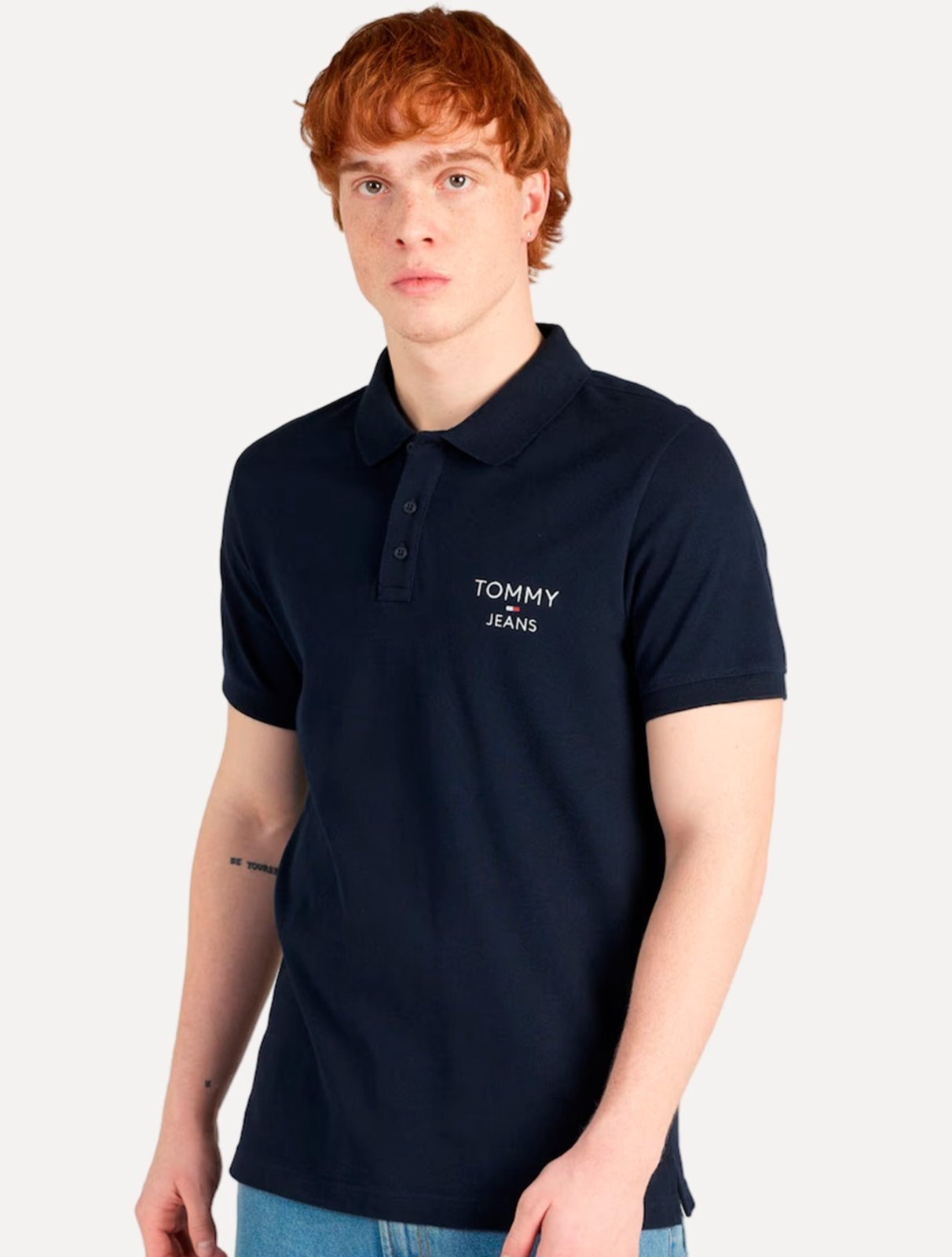 Imagem principal Polo Tommy Jeans Masculina Regular Corp Chest Tommy Jeans azul marinho