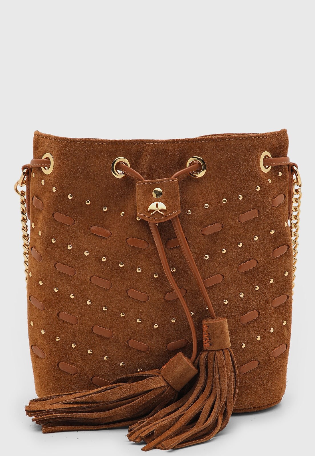 Imagem principal Bolsa Feminina Luiza Barcelos Bucket Detalhes Metálicos Luiza Barcelos caramelo