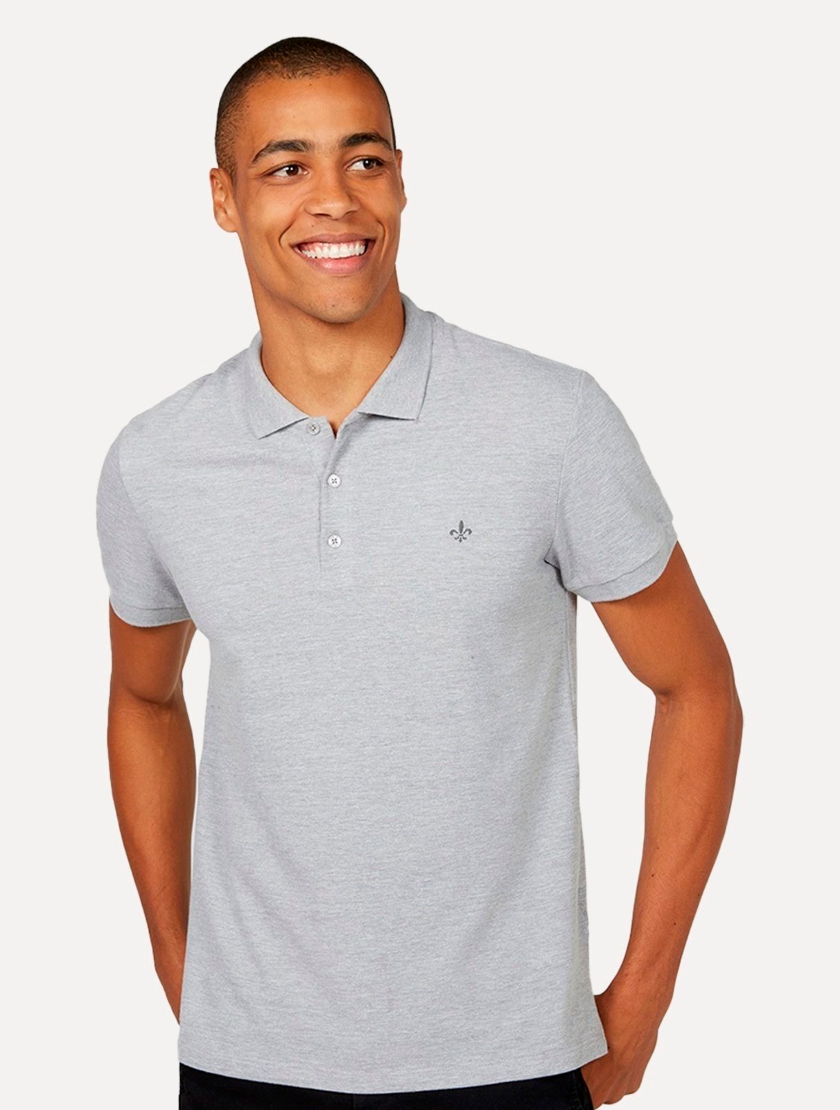 Imagem principal Polo Dudalina Masculina Essentials Extra Cotton Gray Icon Mescla Dudalina cinza