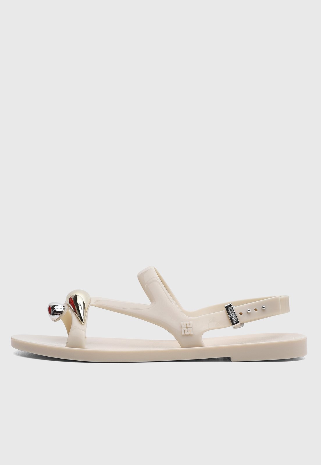 Imagem principal Rasteira Fechada Feminina Melissa Detalhe Metálico Off-White Melissa off-white white