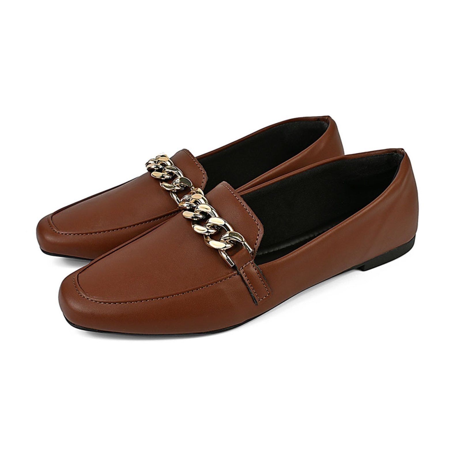 Imagem principal Sapato Feminino Mocassim CM Calçados Bico Quadrado Confort Terra Corrente Monte Shoes marrom