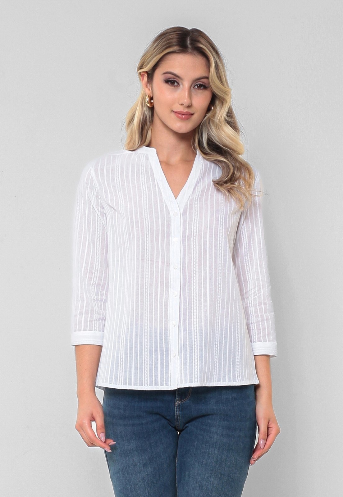 Imagem principal Camisa Intens Manga 3/4 Algodão Maquinetado Intens branco