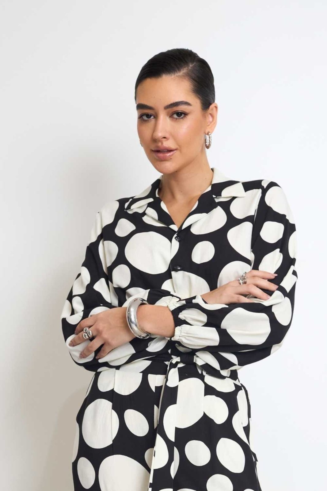 Imagem principal Camisa Vanibele Viscose Poá Vanibele poás/preto