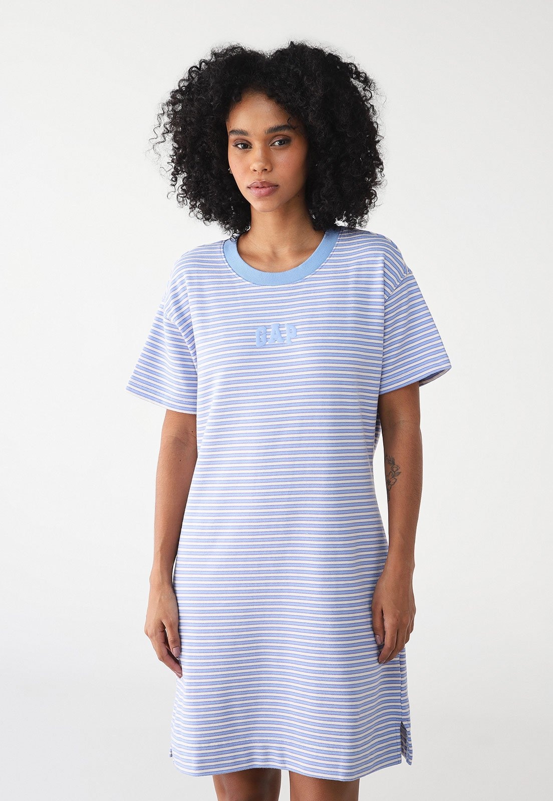 Imagem principal Vestido GAP Curto Listrado GAP branco