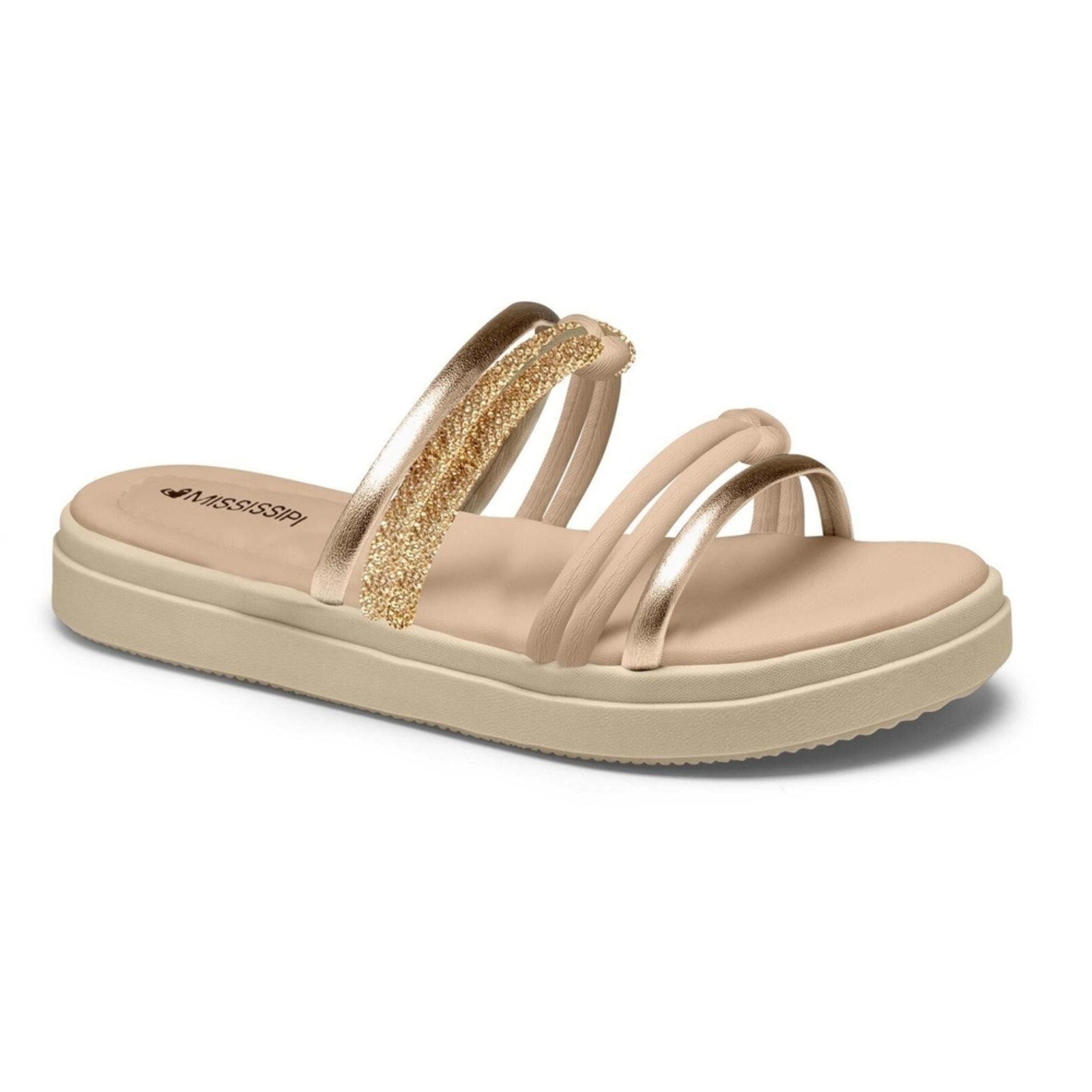 Imagem principal Tamanco Feminino Mississipi Flatform Tiras Cruzadas MISSISSIPI bege