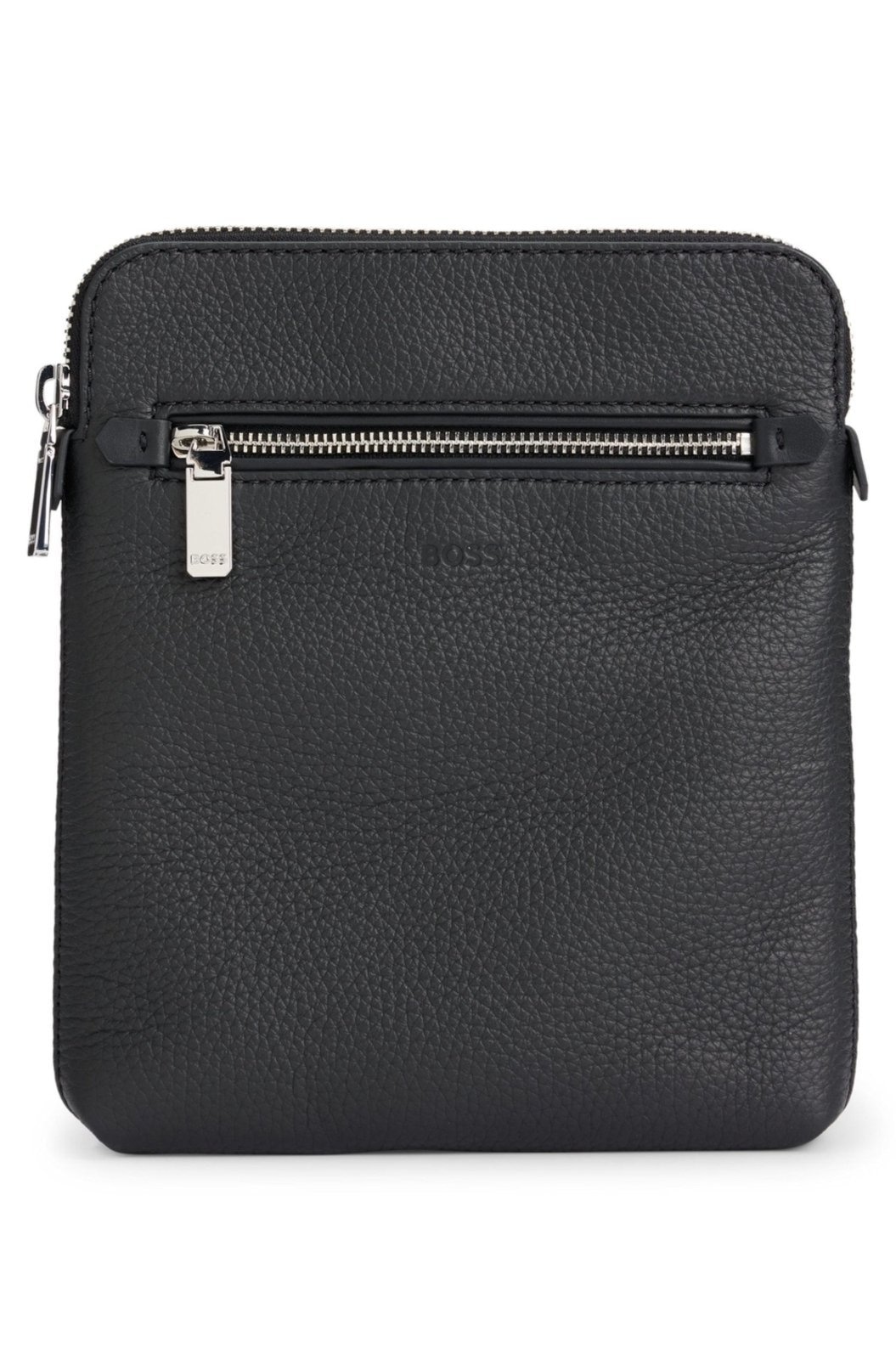 Imagem principal Pochete Em Pele Italiana Com Granulação E Logo Em Relevo Boss preto