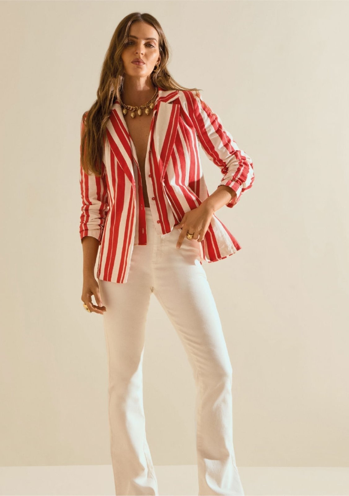 Imagem principal Calça Morena Rosa Boot Cut Alta Off Off-white Morena Rosa off-white rosa