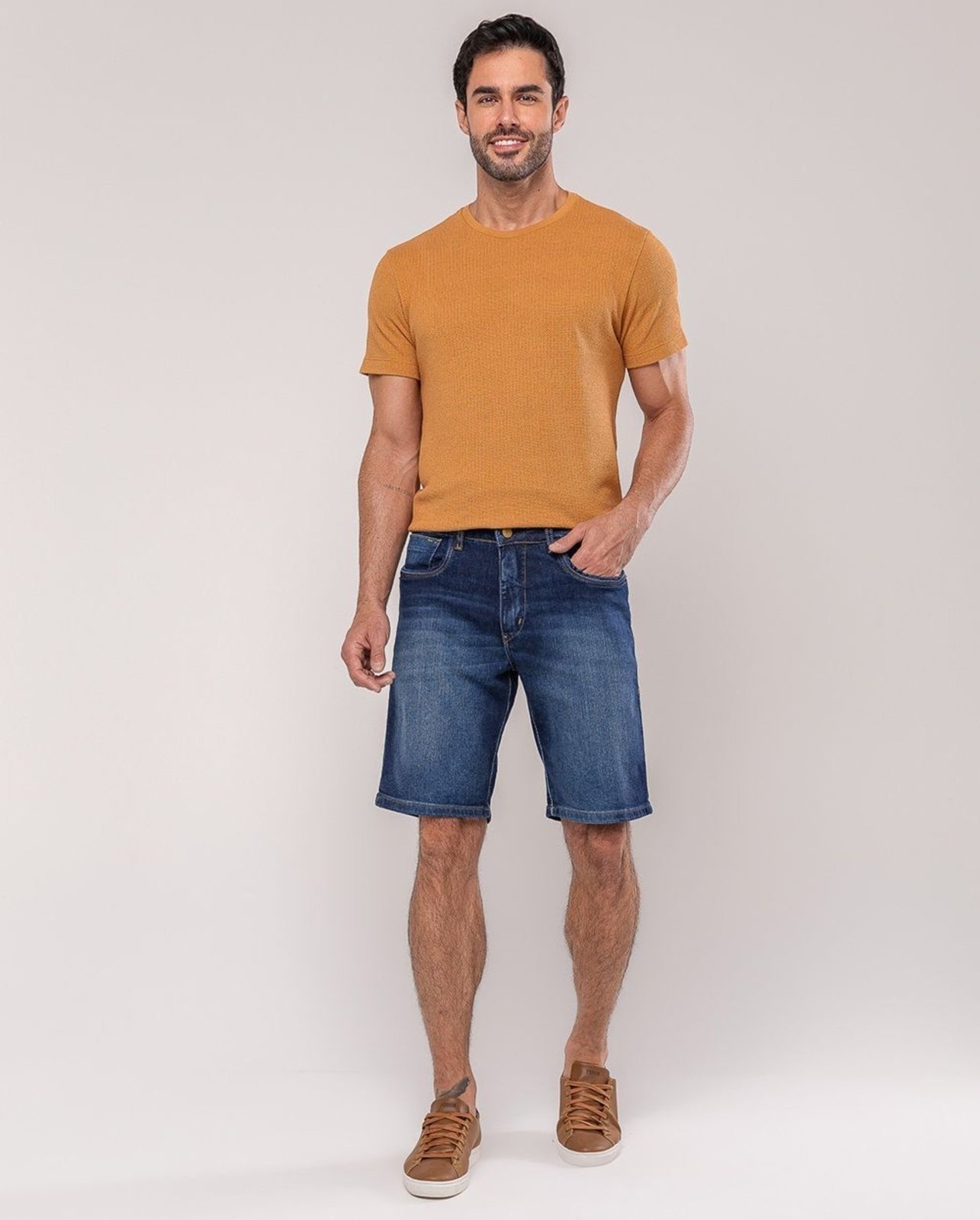 Imagem principal Bermuda Slim Fit Masculina 25154 Escura Consciência jeans