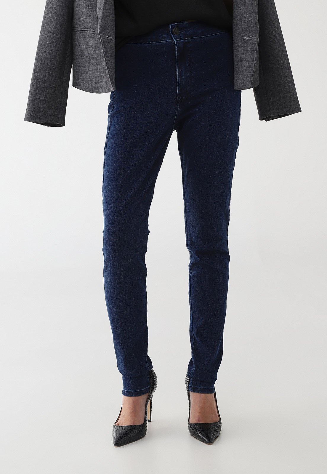 Imagem principal Calça Jeans Feminina Lez a Lez Skinny Cintura Alta Escura Lez a Lez azul