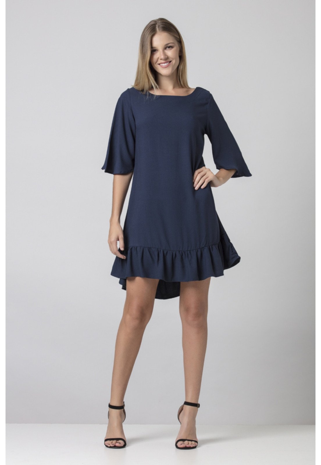 Imagem principal Vestido Curto Amazonia Vital Babados Boho Azul Amazonia Vital azul marinho