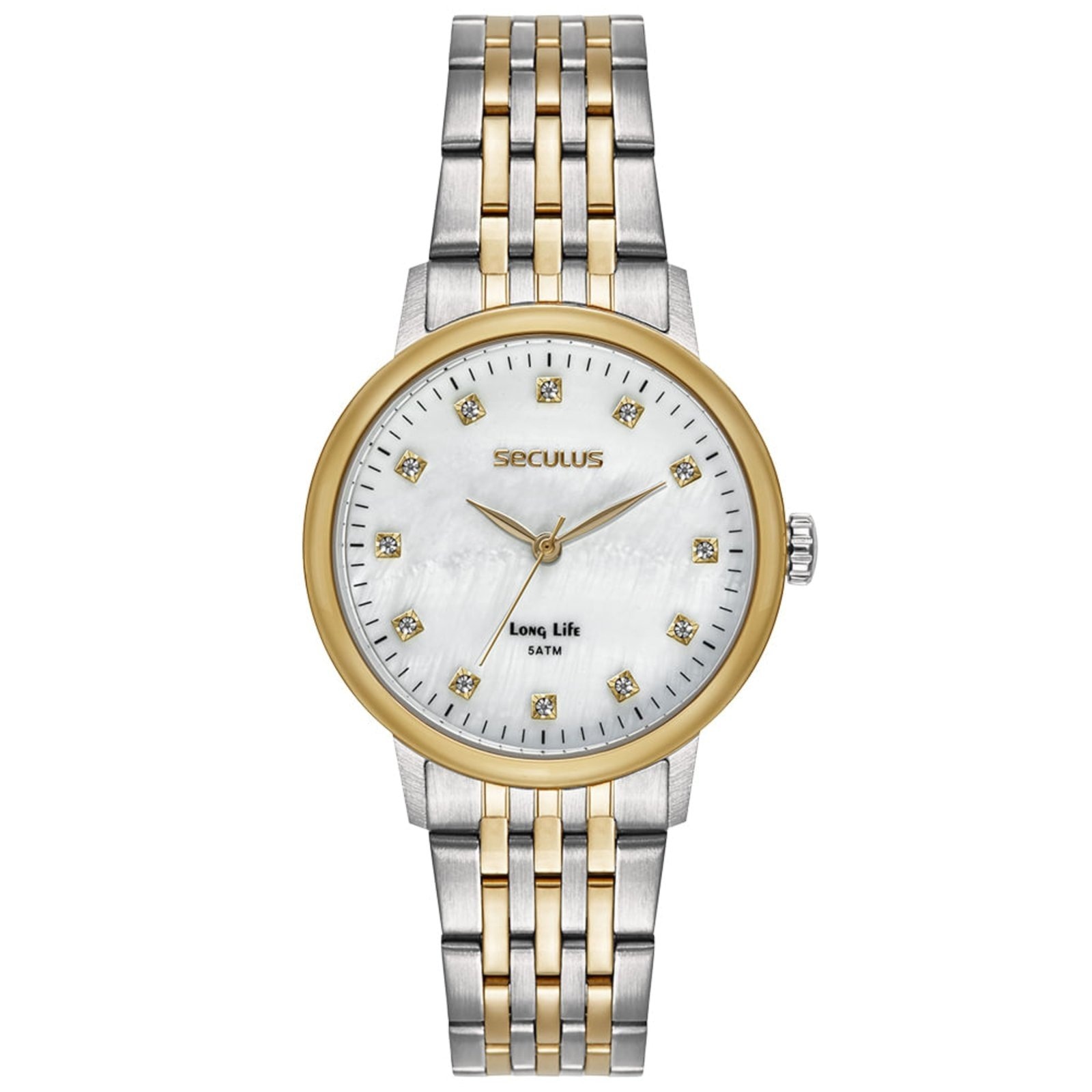 Imagem principal Relógio Feminino Seculus Analógico Bicolor Madreperola Seculus prata