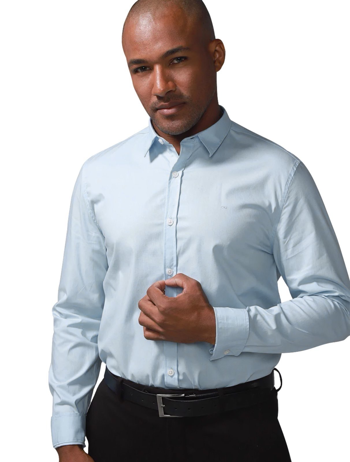 Imagem principal Camisa Calvin Klein Jeans Masculina Slim Fit New CKJ Logo Claro Calvin Klein azul