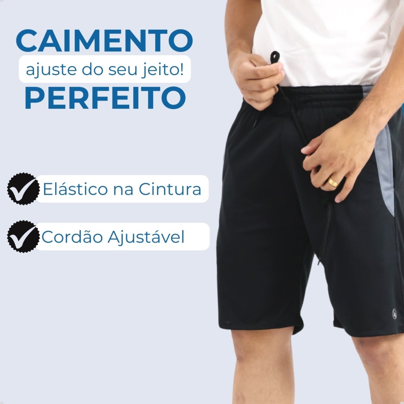 Imagem principal Kit 3 Bermudas Masculina Esporte Dry Fit Short Treino Academia Cross KS azul/azul marinho/cinza/grafite/multicolorido/prata/preto
