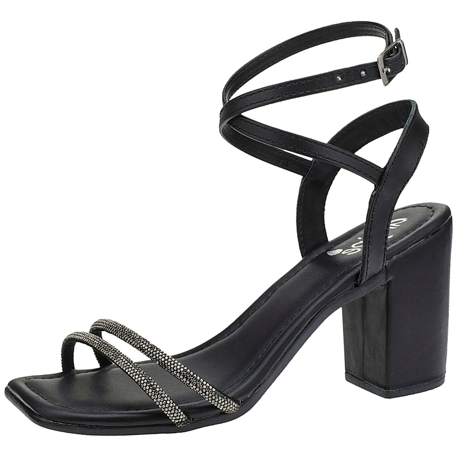 Imagem principal Sandália Salto Feminino Sapato Bloco Quadrado Angipé preto