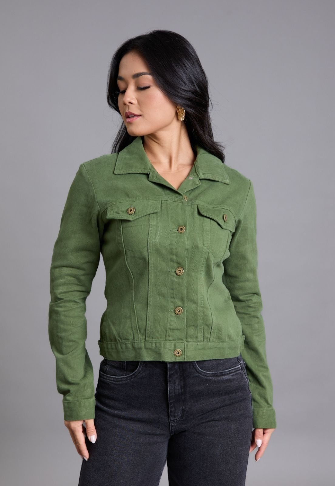 Imagem principal Jaqueta Sarja Feminina Tradicional Color Lemier Collection LEMIER verde/verde militar/verde oliva verde