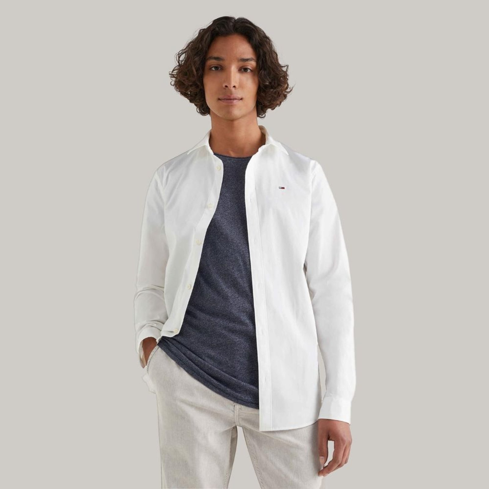 Imagem principal Camisa Clássica Popeline Tommy Jeans Tommy Jeans branco