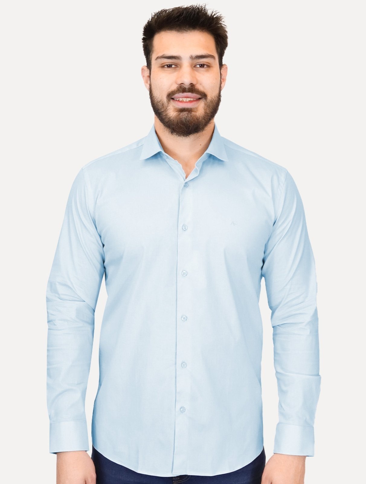 Imagem principal Camisa Aramis Masculina Slim Tricoline Liso Stretch Claro Aramis azul
