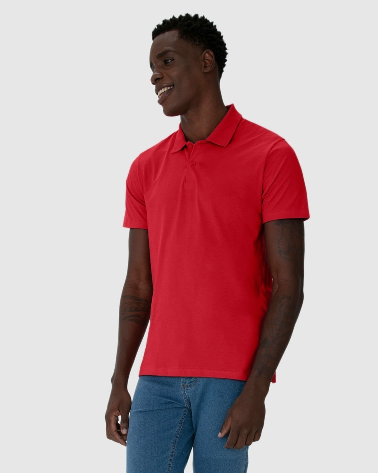 Imagem principal Camisa Básica Masculina Polo Gola Esporte Em Algodão Malwee vermelho