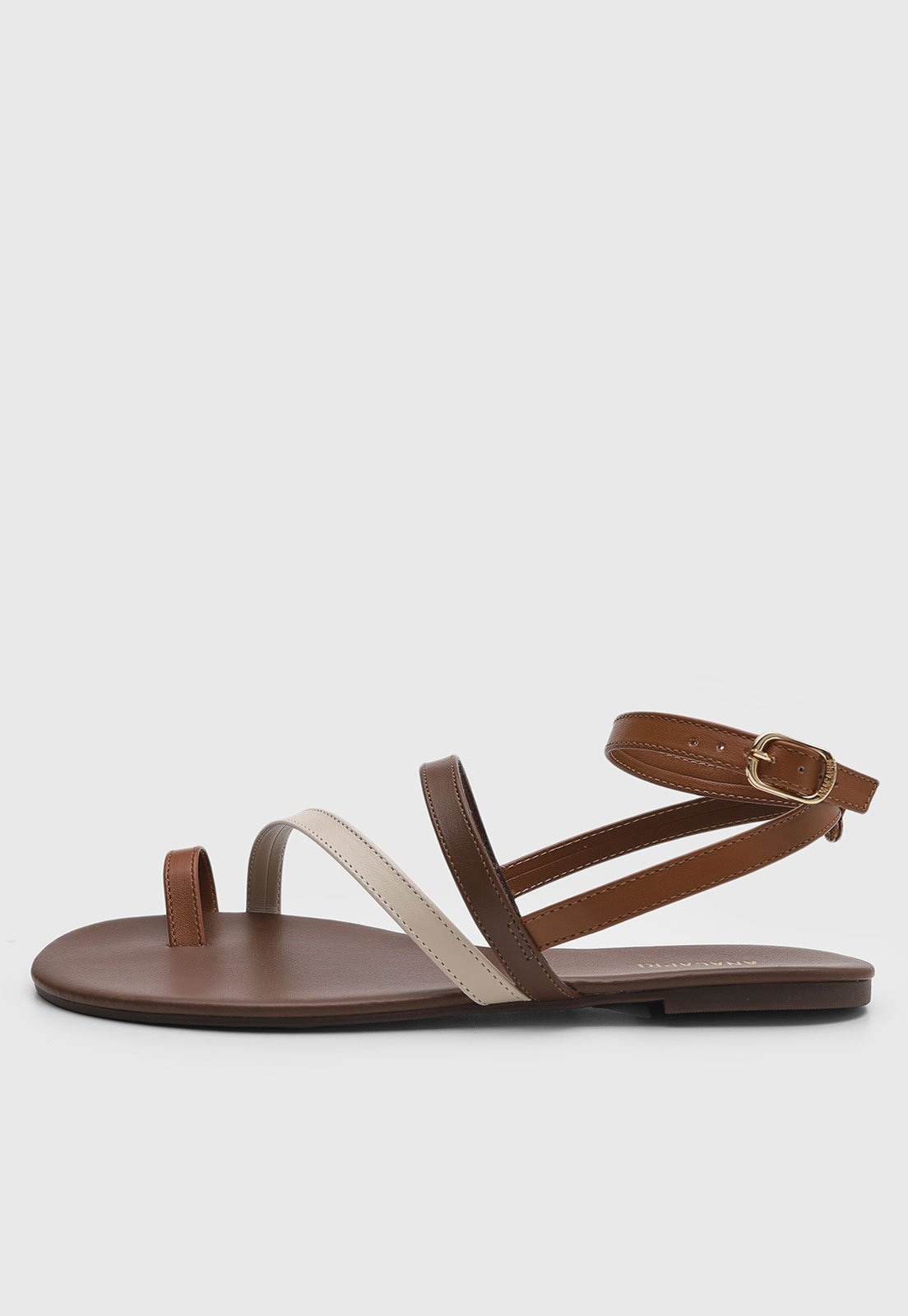 Imagem principal Rasteira Feminina Anacapri Tiras Fechada Anacapri marrom