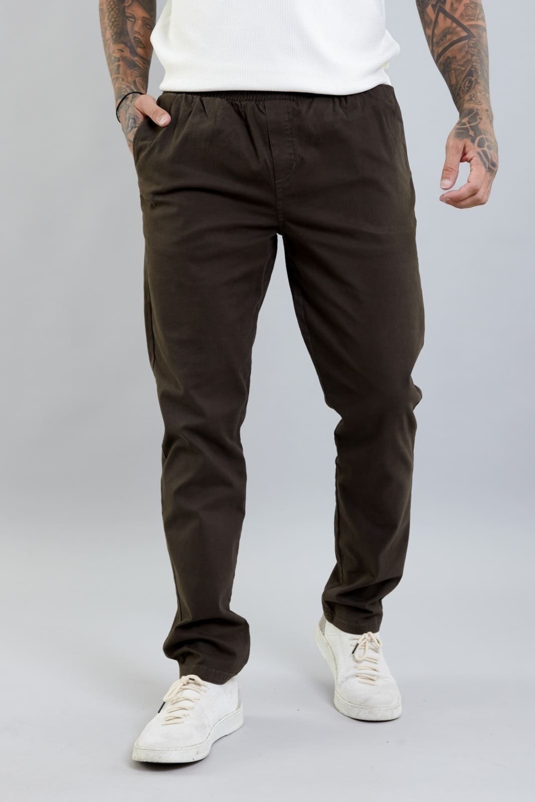 Imagem principal Calça Sarja Chino Com Elastico No Cós Masculino Dialogo Dialogo Jeans verde