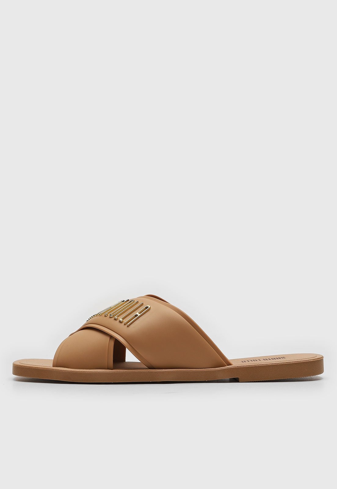 Imagem principal Rasteira Slide Santa Lolla Logo Metalizado Santa Lolla caramelo