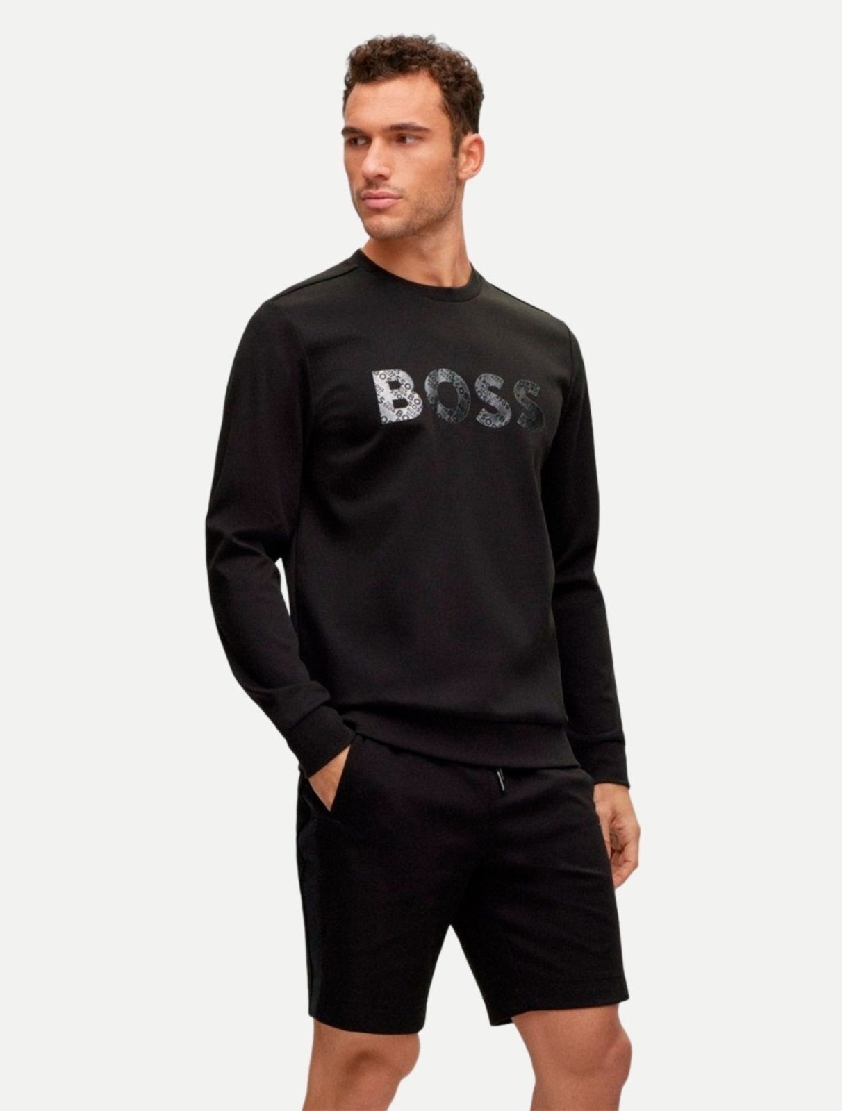 Imagem principal Blusa Hugo Boss Masculina Moletom Regular Salbo Mirro Hugo Boss preto