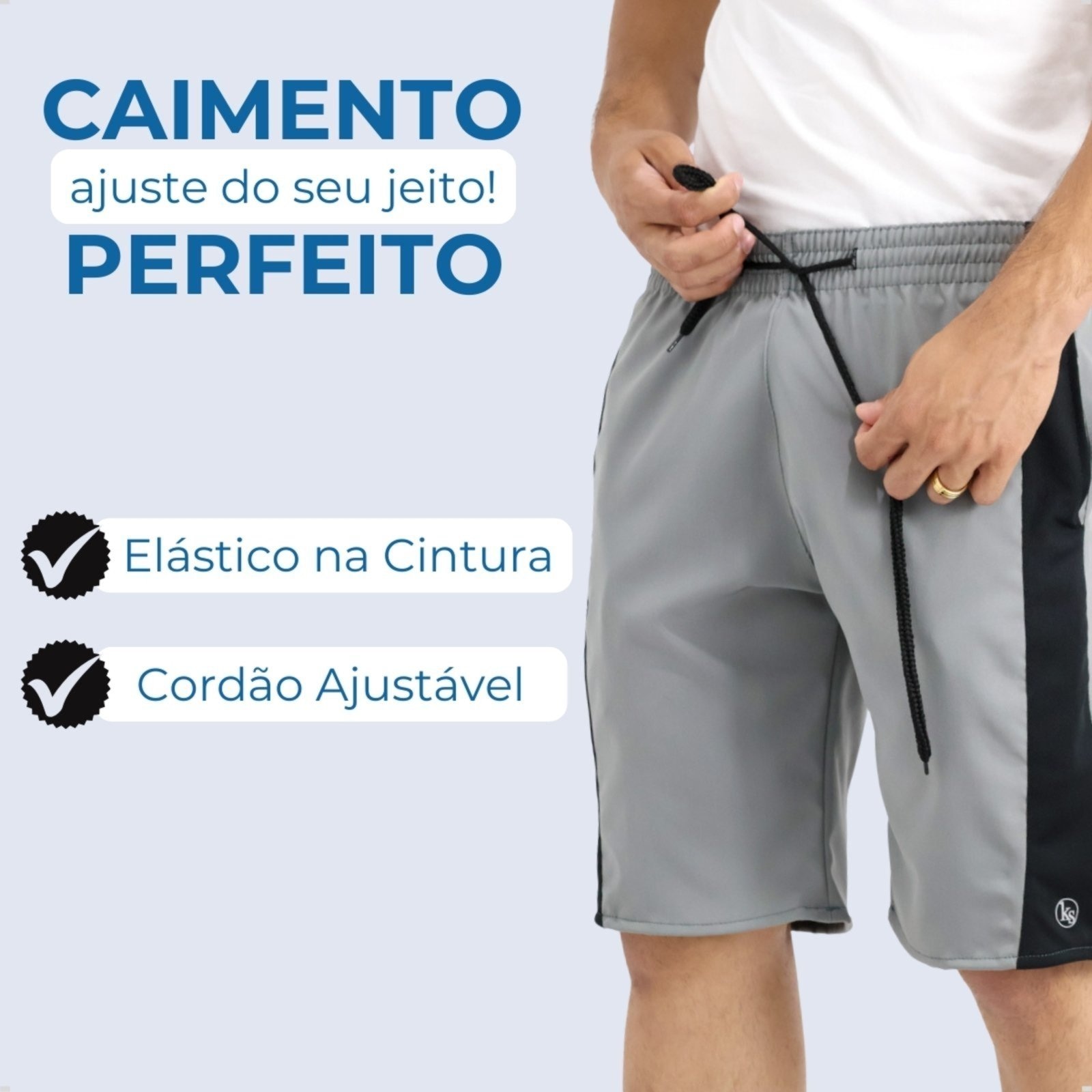 Imagem principal Kit 3 Bermuda Masculina Academia Tactel com Elastano Short Praia Treino Corrida KS azul/azul marinho/cinza/grafite/multicolorido/prata/preto