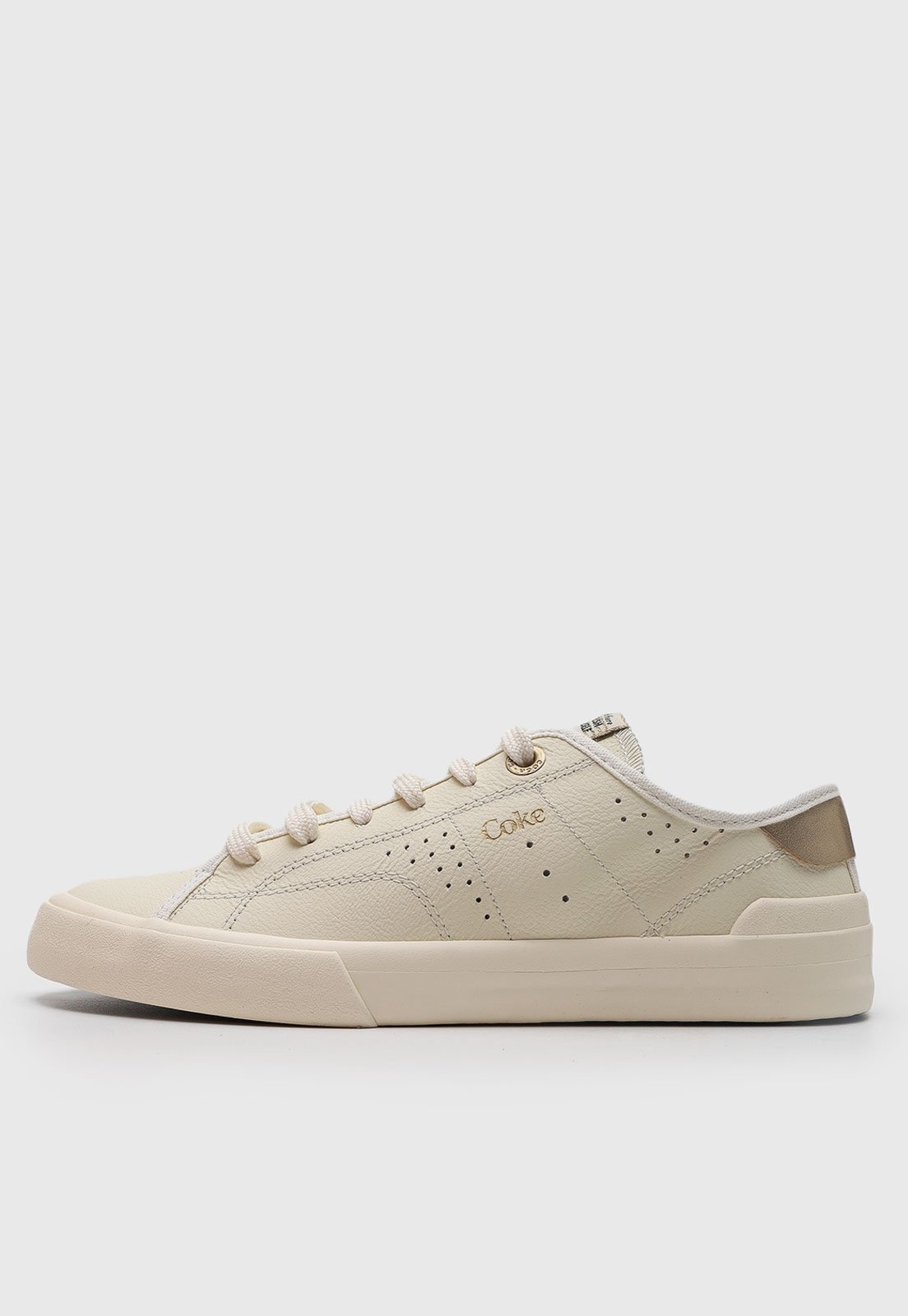 Imagem principal Tênis Feminino Coca Cola Perfuro Logo Dourado Coca-Cola bege