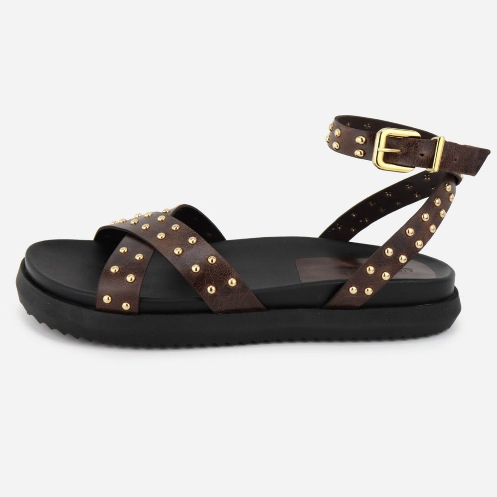 Imagem principal Sandália Confort Solado Maria Paula Couro Rasteiria MARIA PAULA café