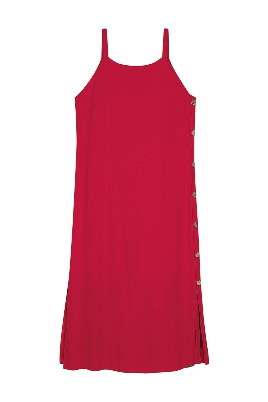 Imagem principal Vestido Feminino Linho Detalhe Botões Marialícia Marialícia vermelho