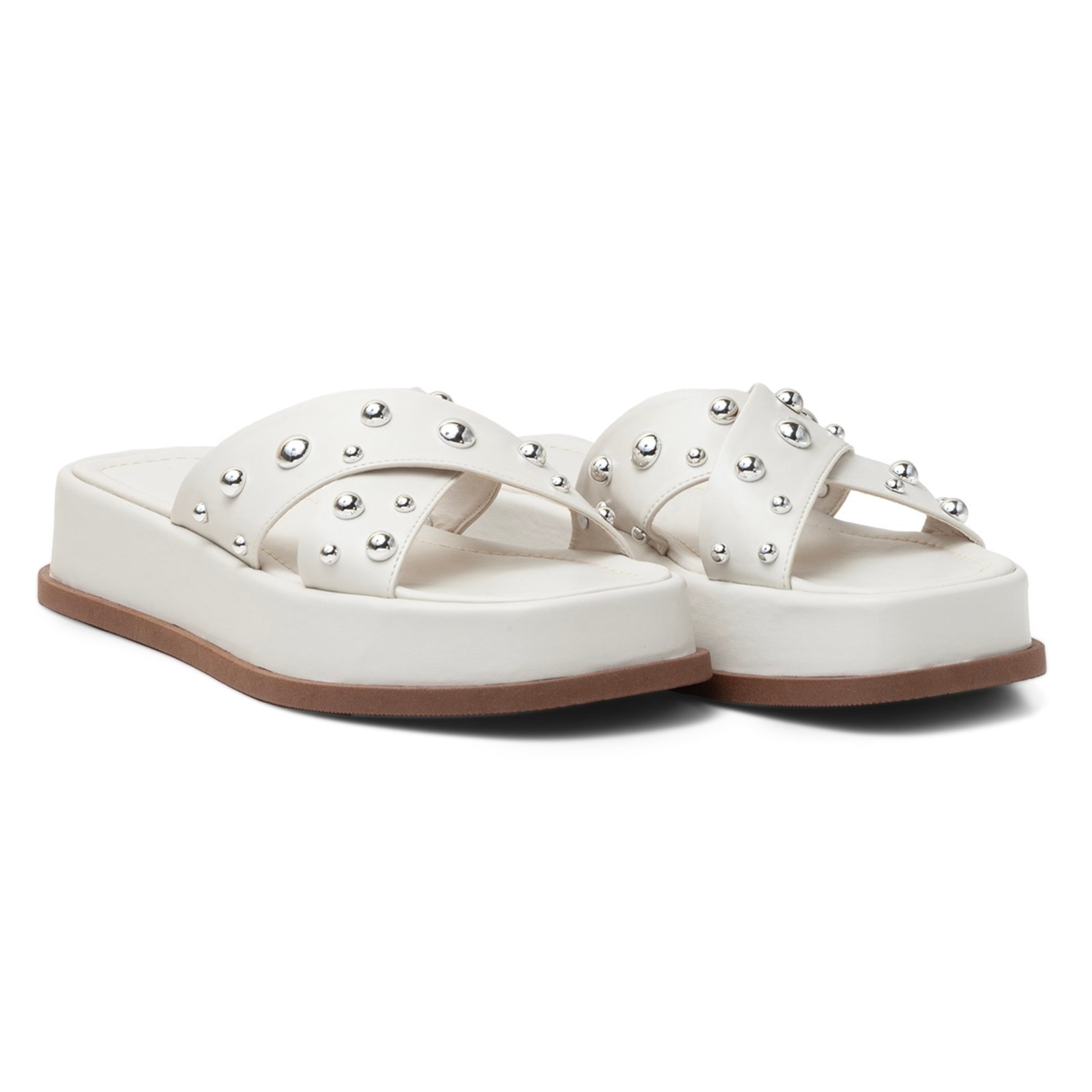 Imagem principal Papete Flat Feminina Em Napa Off White Flor da Pele off-white white