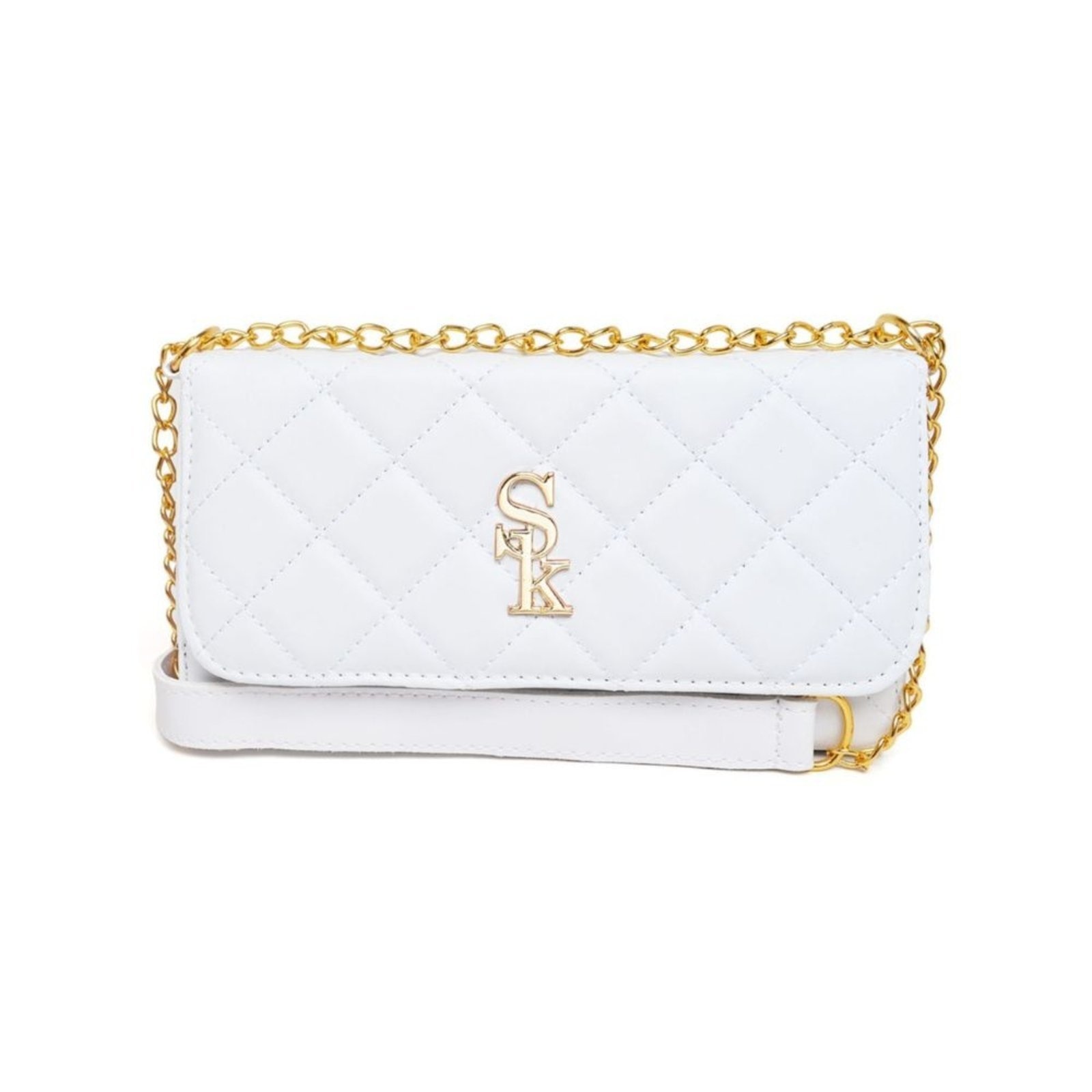 Imagem principal Bolsa Feminina Transversal Anna Andrade Clutch Festa Corrente Bolsa Pequena Tendência Branca Anna Andrade branco