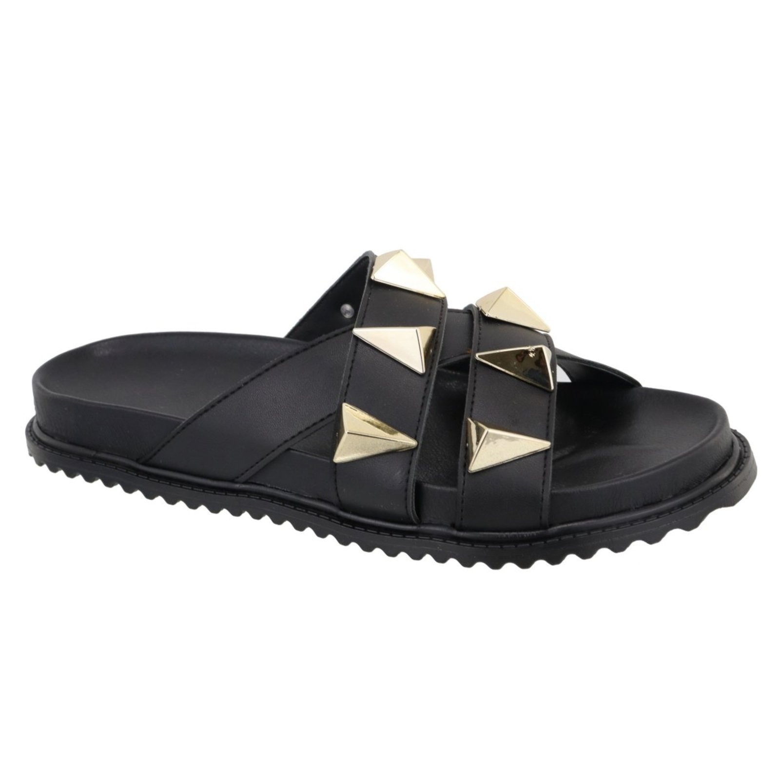 Imagem principal Sandalia Papete Rasteira Flat Feminina Preta Piramides TELLINI STORE preto