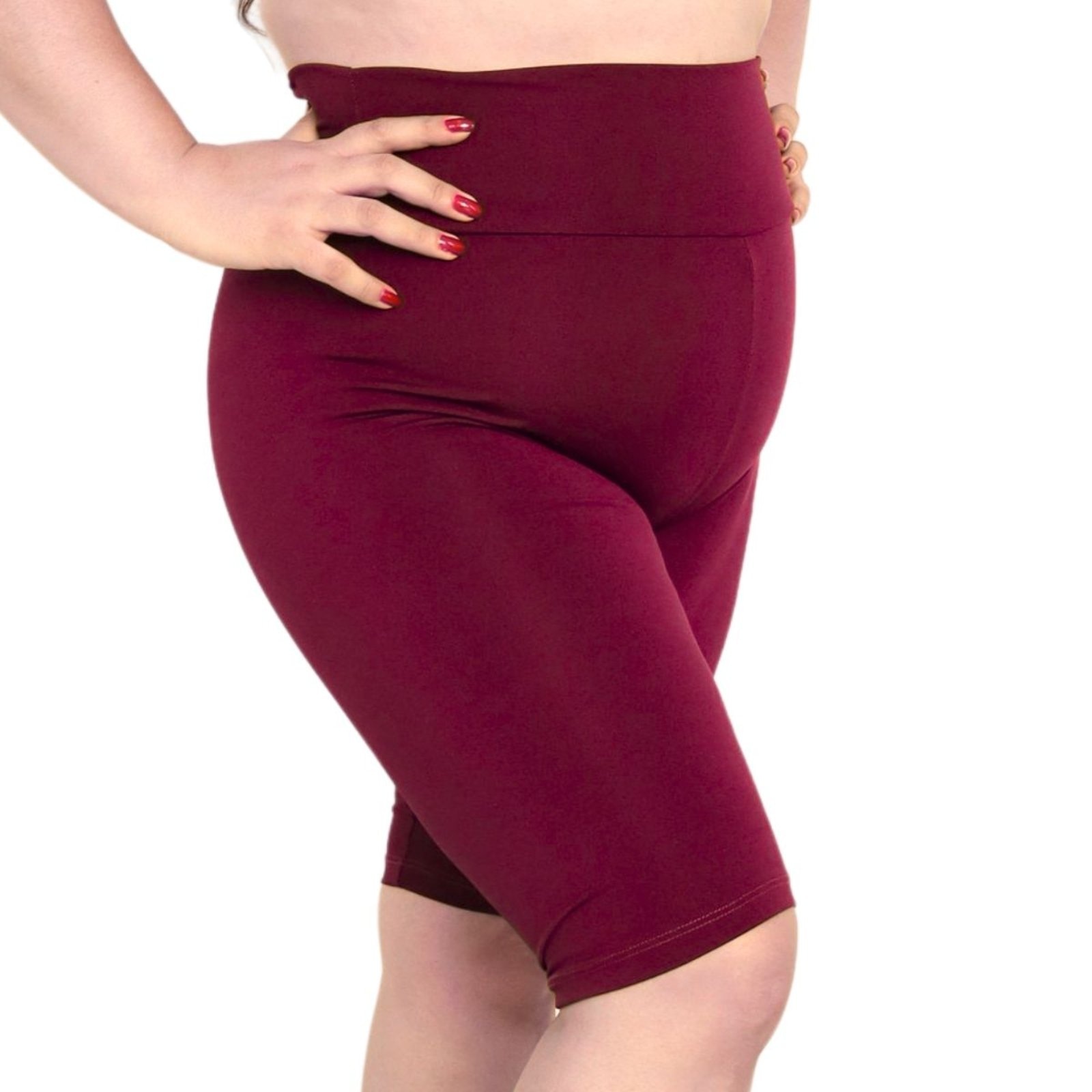 Imagem principal Bermuda Plus Size Heide Ribeiro Linha Silver Academia Vinho Heide Ribeiro vinho silver