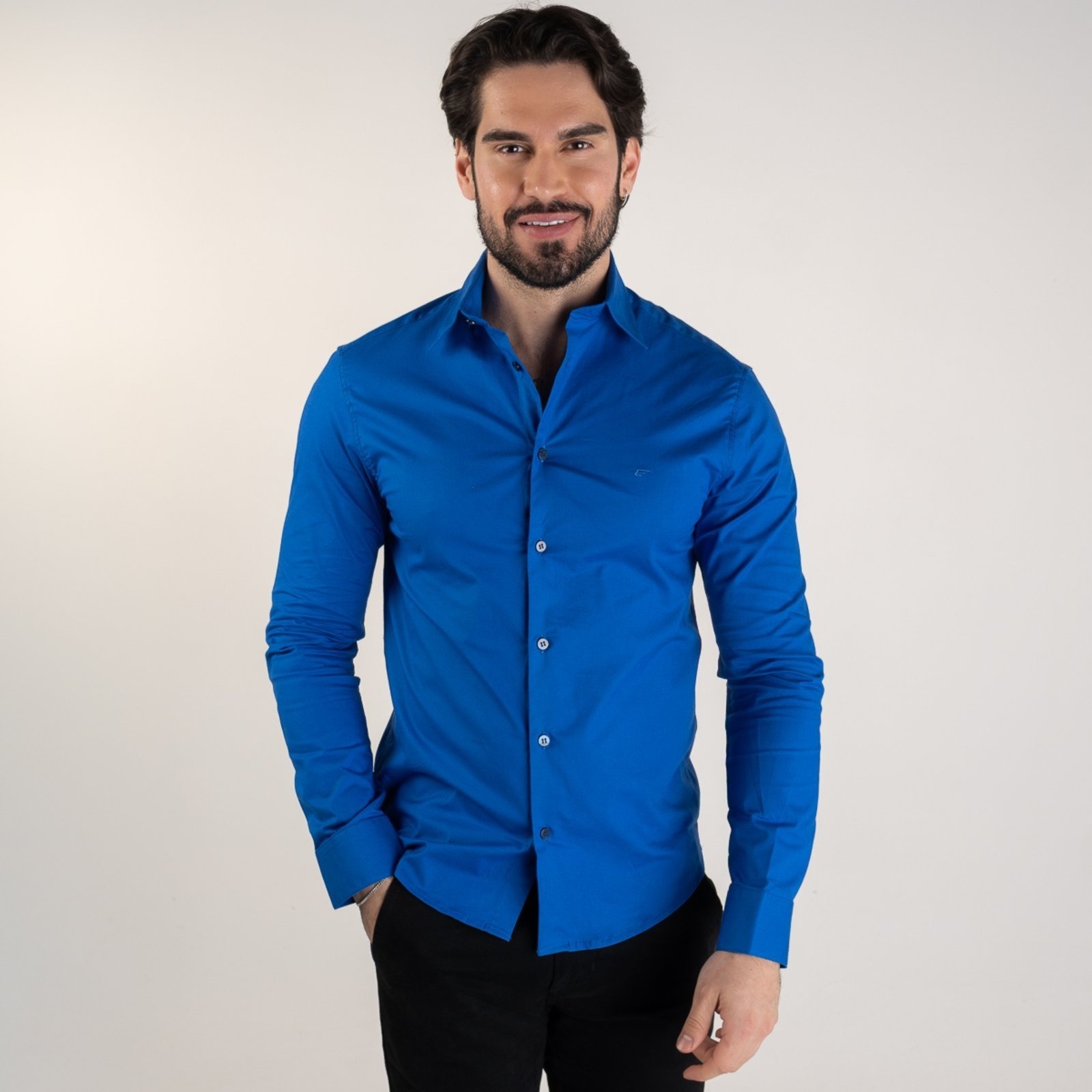 Imagem principal Camisa Ellus Tricoline Slim Fit Royal Ellus azul