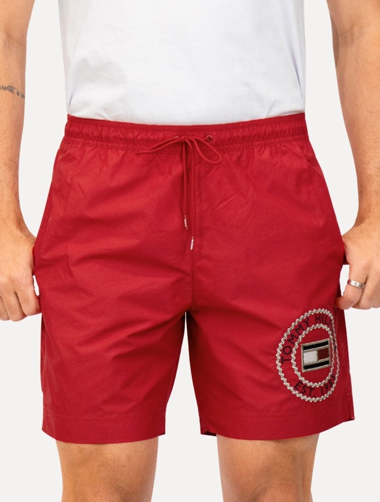 Imagem principal Short Tommy Hilfiger Long Drawstring Embroidered Circle Tommy Hilfiger vermelho