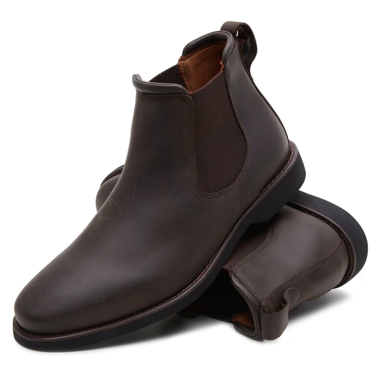 Imagem principal Bota Masculina Social Veritimo Chelsea Em Couro Anatômica Confortável Estilo Urbano Café Veritimo preto