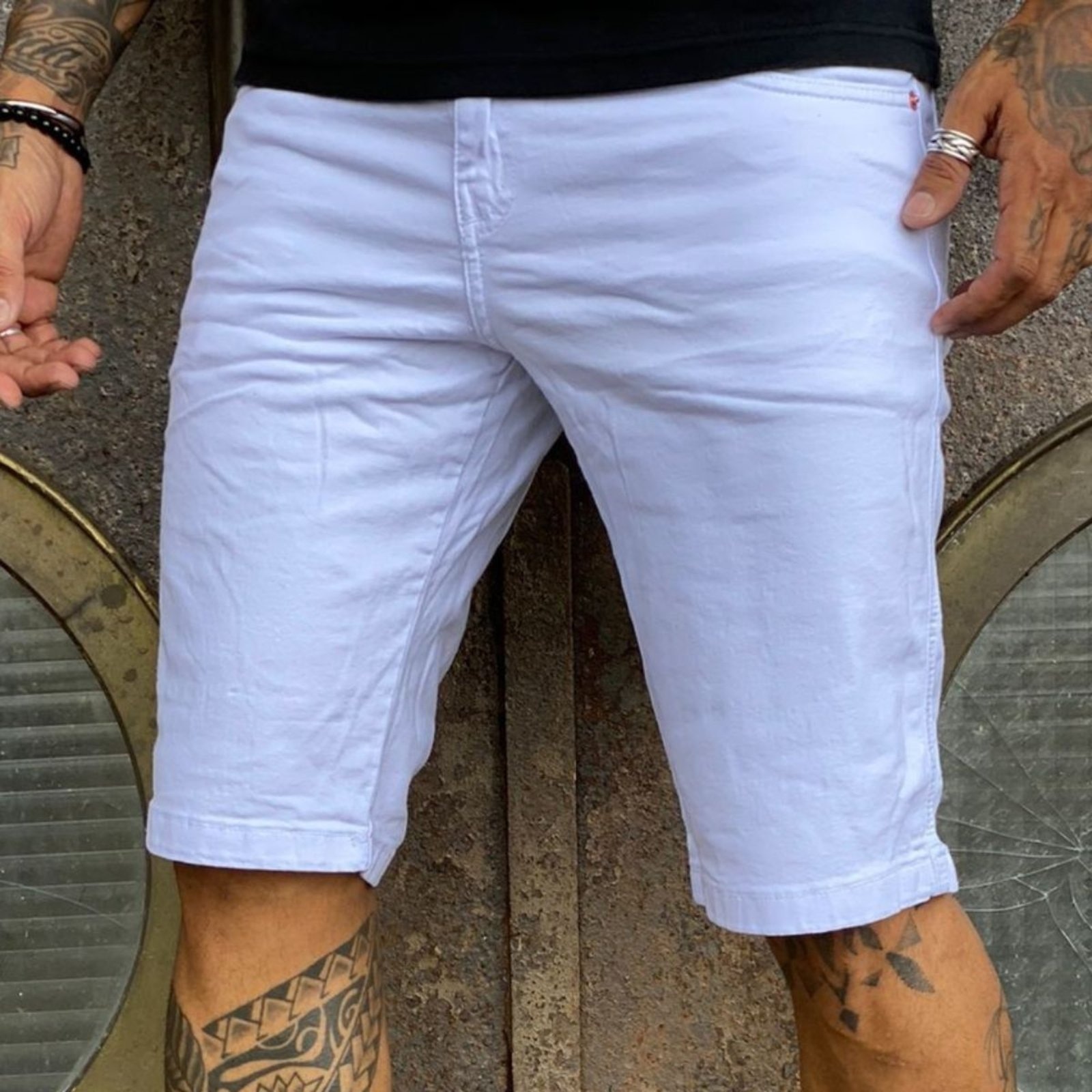 Imagem principal Bermuda Básica Branca Masculina Jeans Loka branco