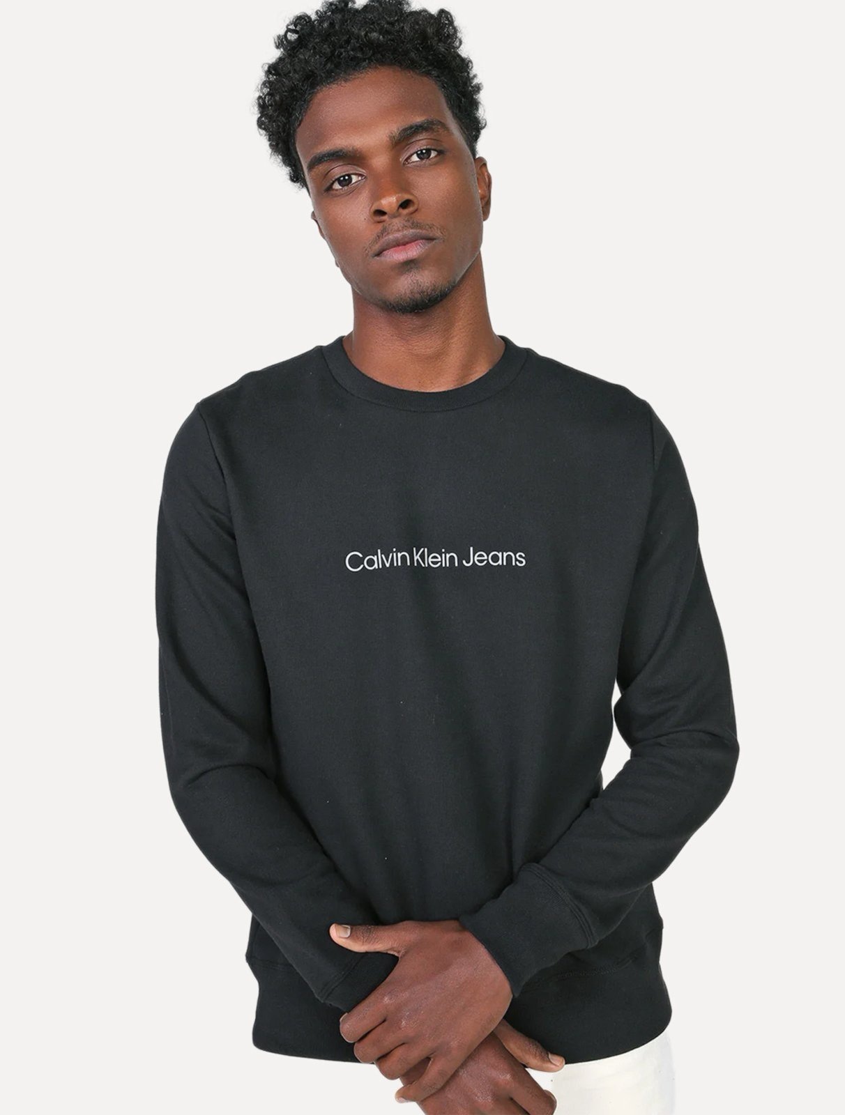 Imagem principal Moletom Calvin Klein Jeans Crewneck Front Logo Mescla Calvin Klein grafite