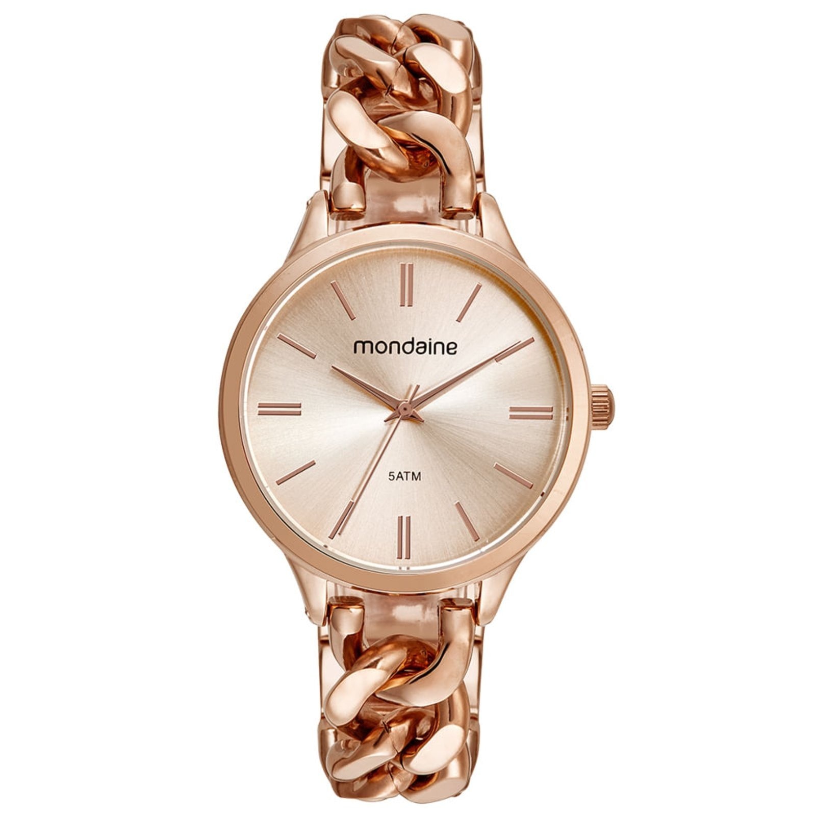 Imagem principal Relógio Feminino Rose Gold Redondo Metal Pulseira Joalheria Mondaine rosa rose