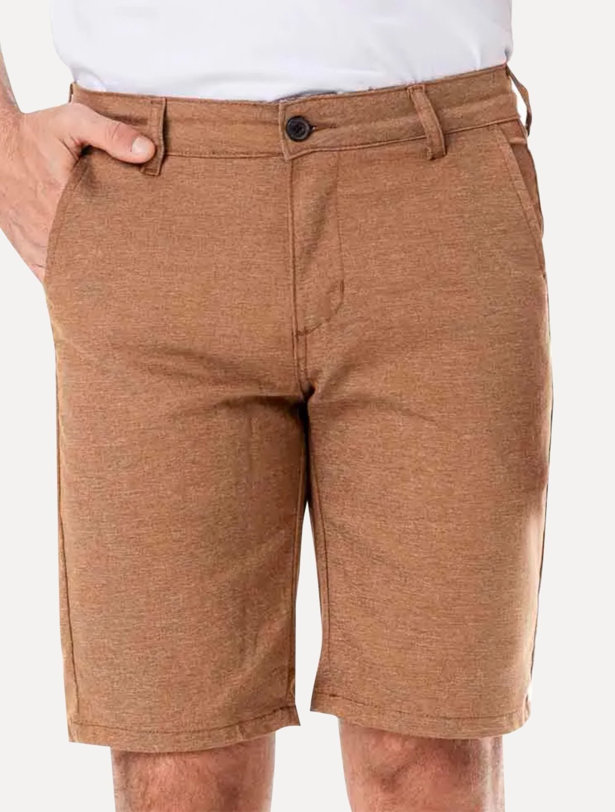 Imagem principal Bermuda King & Joe Sarja Masculina Slim Texture Mescla King & Joe marrom