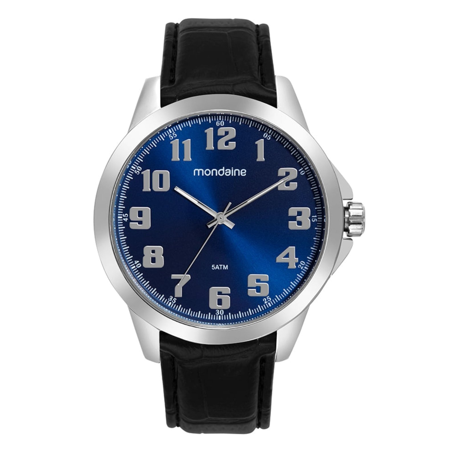 Imagem principal Relógio Masculino Prata Com Visor Azul Mondaine preto azul