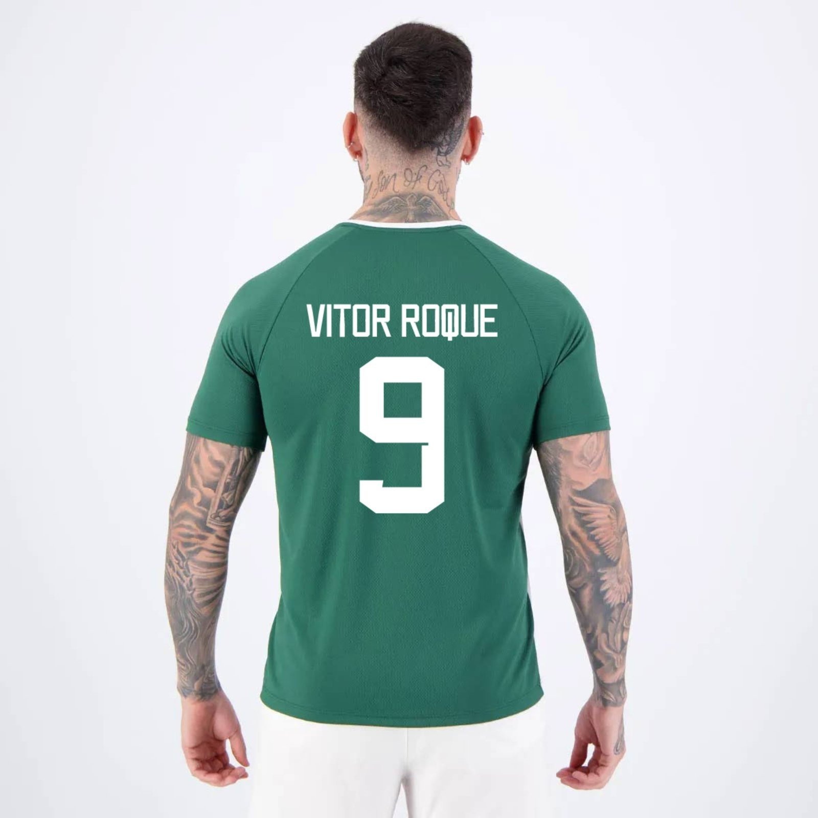 Imagem principal Camisa Palmeiras Vitor Roque 9 Alviverde Branca e Verde Betel branco verde