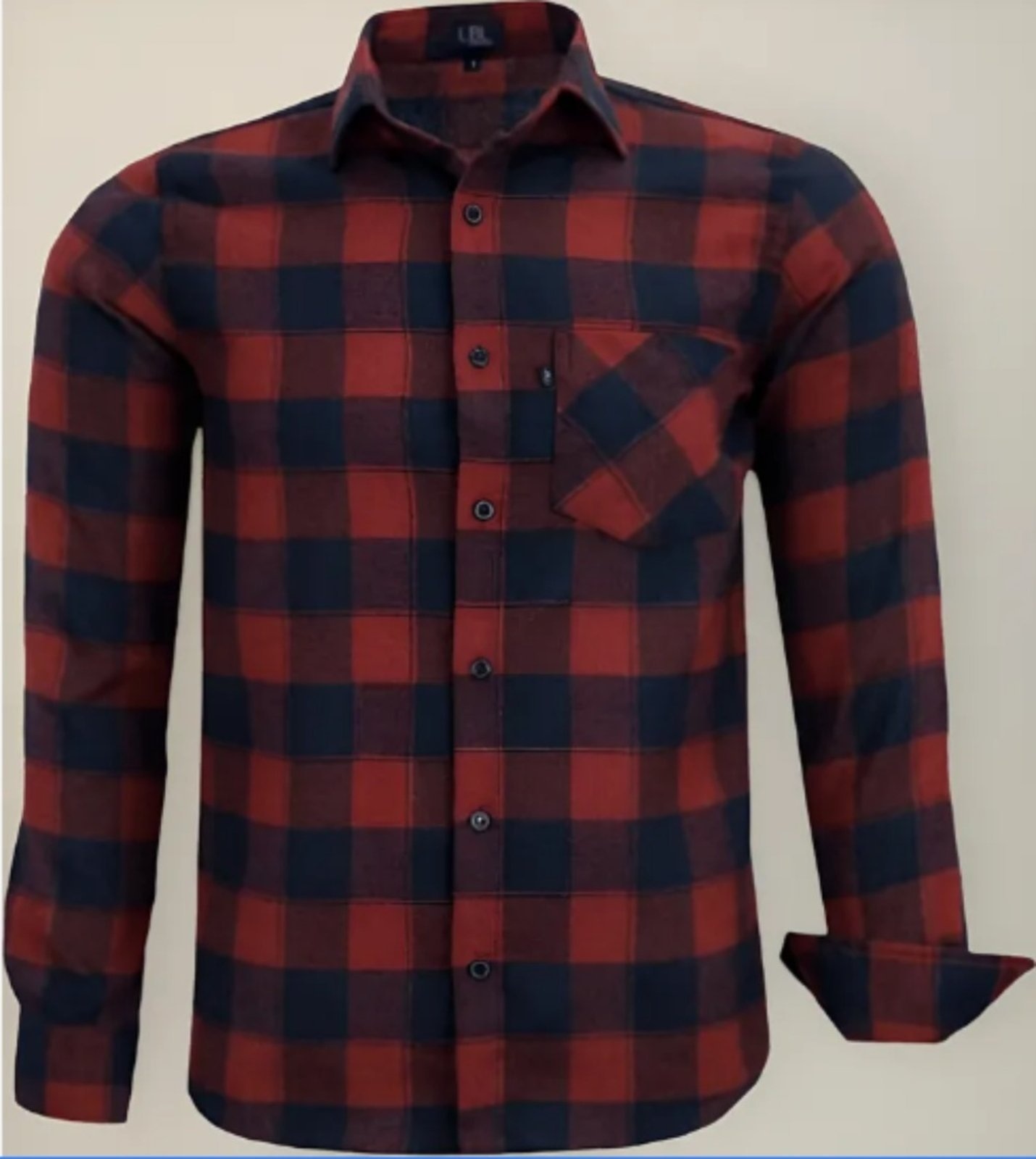 Imagem principal Camisa Flanela LBL Xadrez Comfort Iceland Com Bolso Manga longa Luxo Amil vermelho