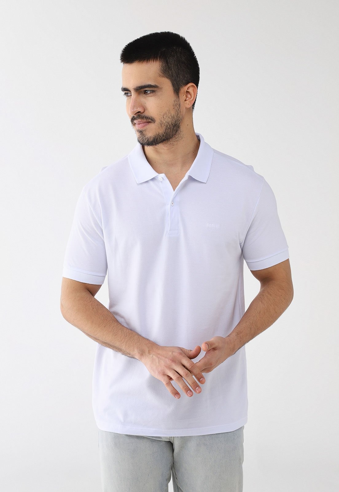 Imagem principal Polo Masculina Forum Logo Bordado Branca Forum branco